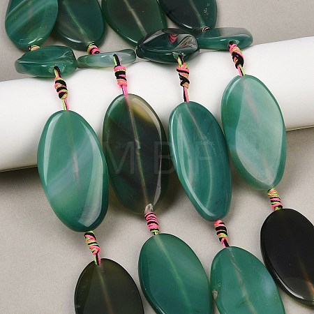 Natural Banded Agate Beads Strands G-F825-H01-02B-1