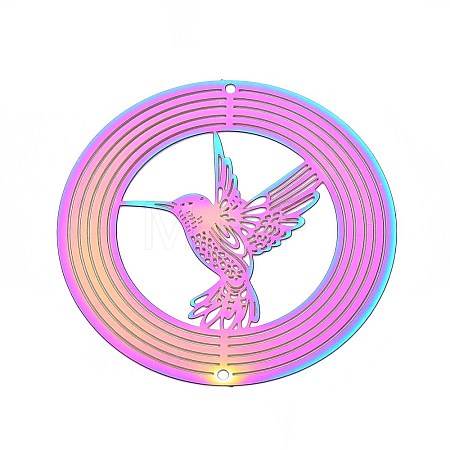 201 Stainless Steel 3D Rotating Hanging Wind Spinner STAS-T064-91-1