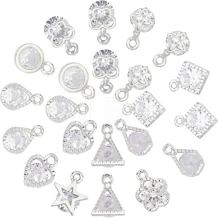 Mixed Shapes Alloy Charms ZIRC-SC0001-04P-1