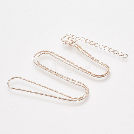 Brass Round Snake Chain Necklaces X-MAK-T006-11A-RG-1