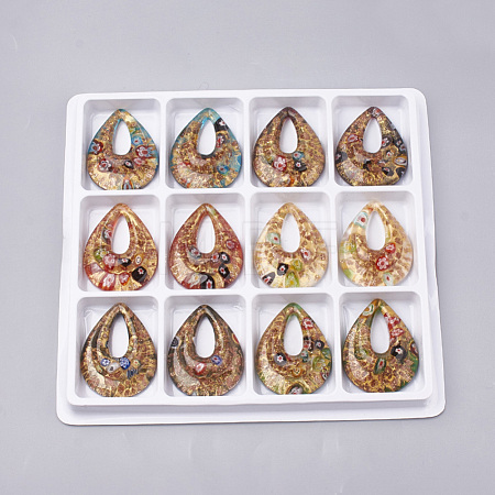 Handmade Gold Sand Lampwork Big Pendants LAMP-S189-14-B-1