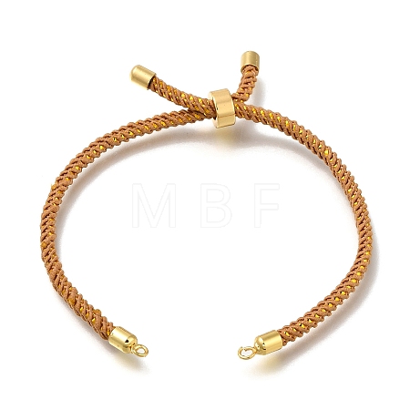 Braided Cotton Cord Slider Bracelet Making MAK-R001-01G-23-1