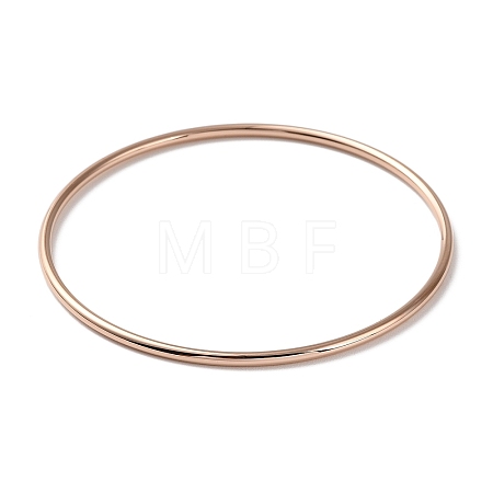 Ion Plating(IP) 304 Stainless Steel Simple Plain Bangle for Women High Polished BJEW-F461-01A-RG-1