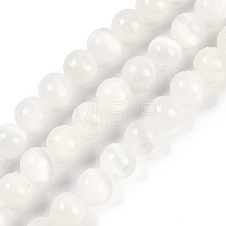Natural Selenite Beads Strands G-G167-A02-01-1