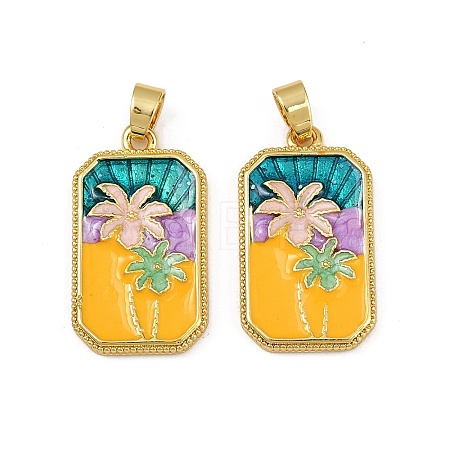 Brass Enamel Pendants KK-L190-012G-01-1