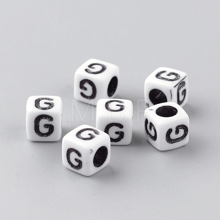 Opaque Acrylic Beads X-SACR-Q188-02G-1