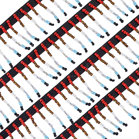 2Yards Polyester & Glass Beaded Trim for Dance Costumes OCOR-PH0036-54-1