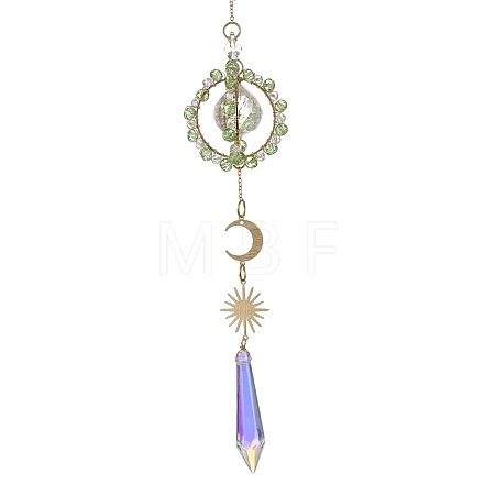 Sun Moon Ring Brass Suncatcher HJEW-JM05002-1