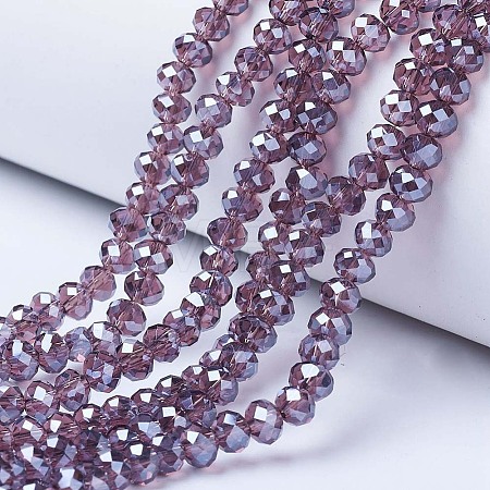Electroplate Glass Beads Strands EGLA-A034-T6mm-A05-1