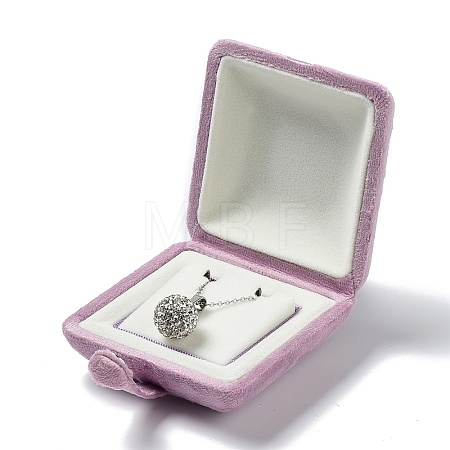 Square Velvet Necklace Boxes VBOX-C001-02B-1