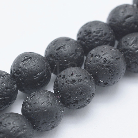 Synthetic Lava Rock Beads Strands G-F549-8mm-B10-1