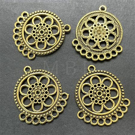 10Pcs Tibetan Style Zinc Alloy Hollow Chandelier Component Links FIND-WH0366-360B-1