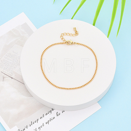 Brass Curb Chain Bracelets for Women BJEW-N032-08D-G-1