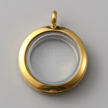 304 Stainless Steel Locket Pendants STAS-WH0027-44G-1