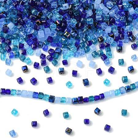 500Pcs Cube Glass Beads GLAA-YWC0005-01G-1