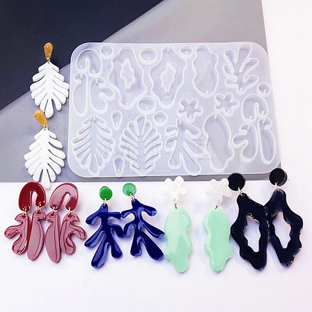 DIY Bohemian Style Irregualr Pendants Silicone Molds X-DIY-A039-02-1