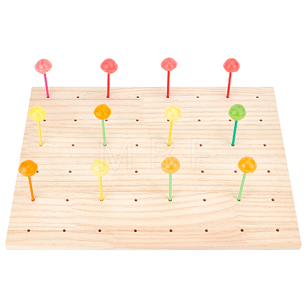 Rectangle Natural Wood Lollipop Display Stands ODIS-WH0030-54A-1