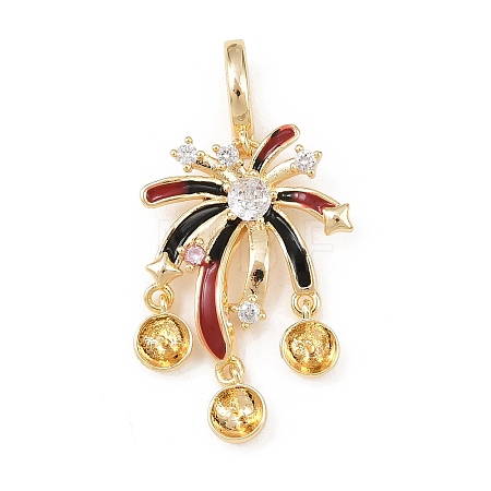 Brass Micro Pave Cubic Zirconia Pendants Bails KK-H524-01G-01-1