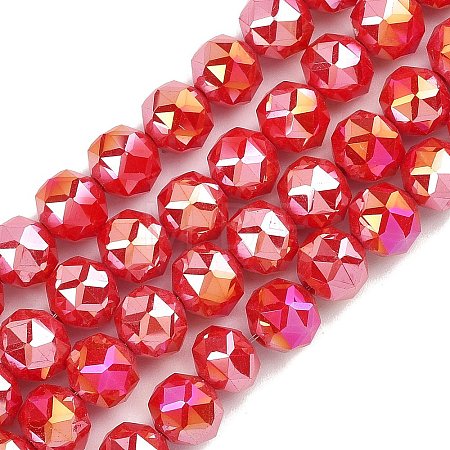 Electroplate Transparent Glass Beads Strands GLAA-H040-01G-1