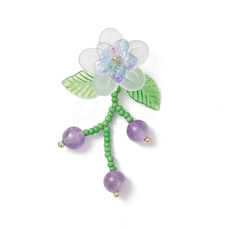 Glass Beaded Pendants PALLOY-MZ01156-02-1