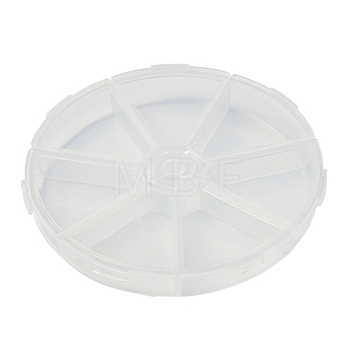 7 Grids Flat Round Polypropylene(PP) Bead Storage Containers CON-XCP0002-18-1