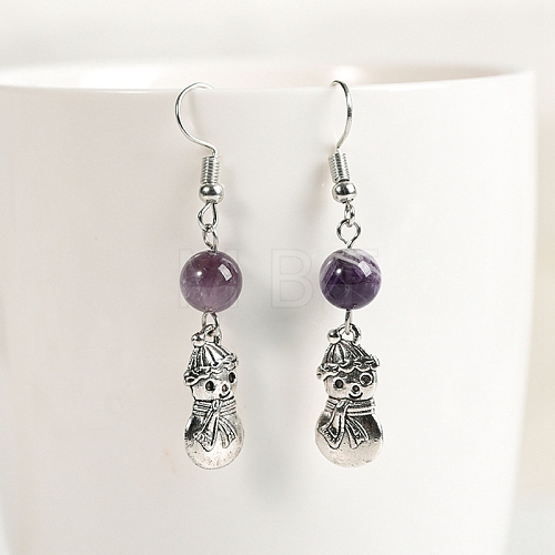 Natural Amethyst Dangle Earrings PW-WG90F7B-10-1