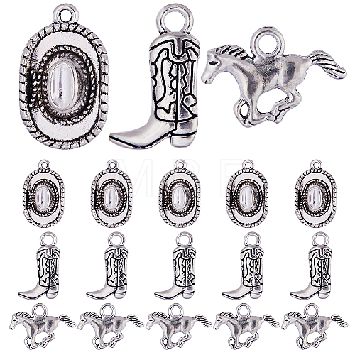 90Pcs 3 Style Tibetan Style Alloy Pendants FIND-SC0005-88AS-1