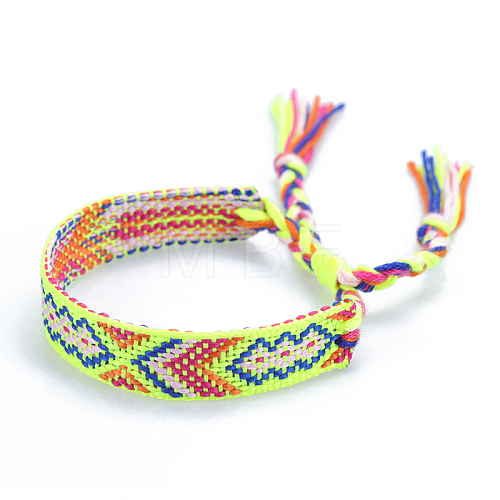 Polyester-cotton Braided Rhombus Pattern Cord Bracelet FIND-PW0013-001A-07-1