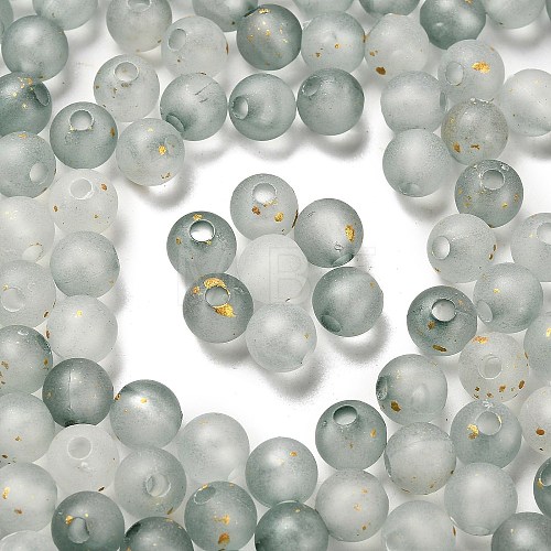 Frosted Transparent Acrylic Beads OACR-F013-13F-1