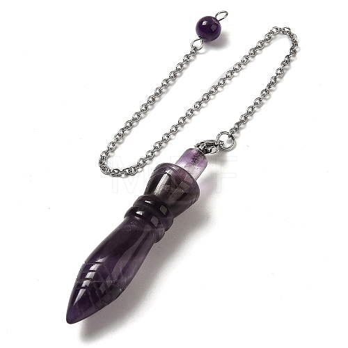 Natural Amethyst Pointed Dowsing Pendulums G-F758-F04-P-1