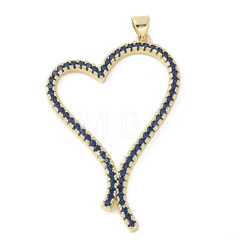 Brass Micro Pave Cubic Zirconia Pendants KK-K298-14G-01-1