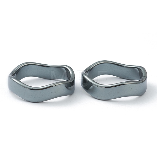 Non-magnetic Synthetic Hematite Finger Rings RJEW-H544-03C-1