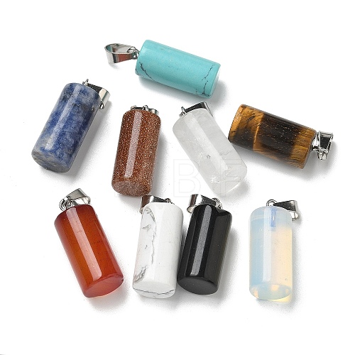 Natural & Synthetic Mixed Gemstone Pendants G-B127-17P-1