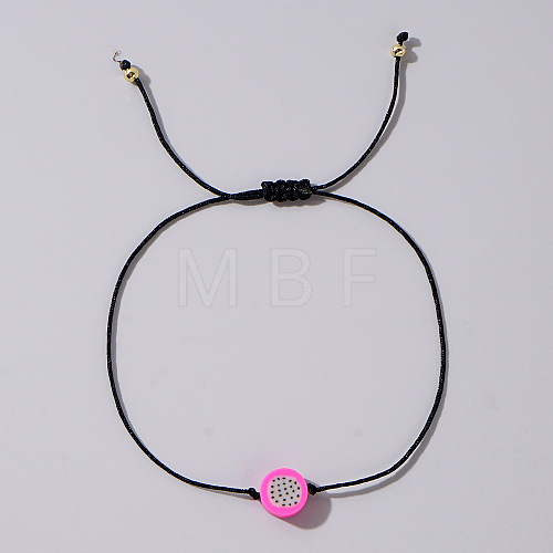 Fruit Pitaya Polymer Clay Braided Bead Bracelets LP5577-2-1