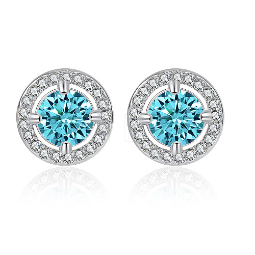 Stainless Steel with Rhinestone Stud Earrings UT4699-1-1