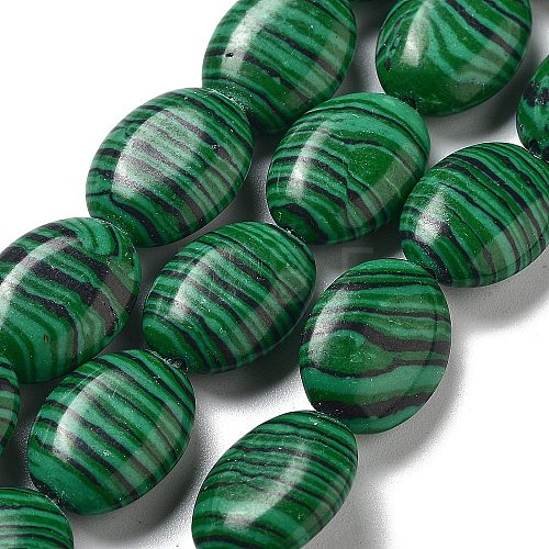 Synthetic Malachite Beads Strands G-P528-M06-01-1