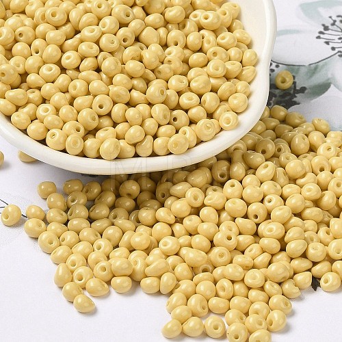 6/0 Opaque Baking Paint Glass Seed Beads SEED-M012-02A-07-1