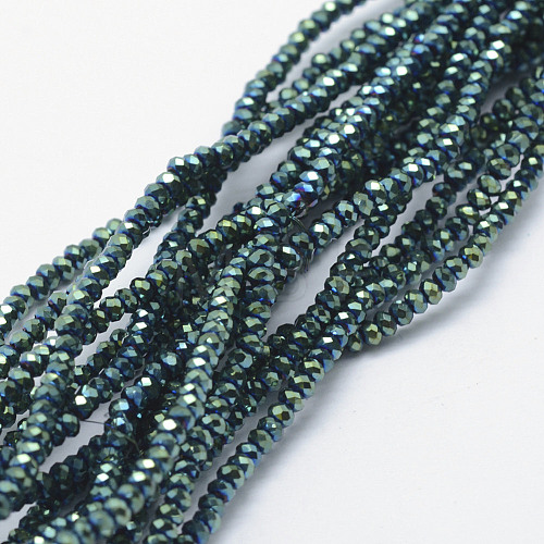 Electroplate Glass Beads Strands X-EGLA-J144-FP-A05-1