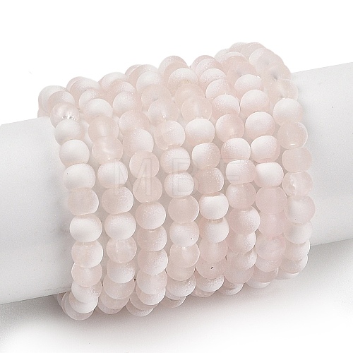 Frosted Crackle Glass Beads Strands GLAA-U001-4mm-M12-1