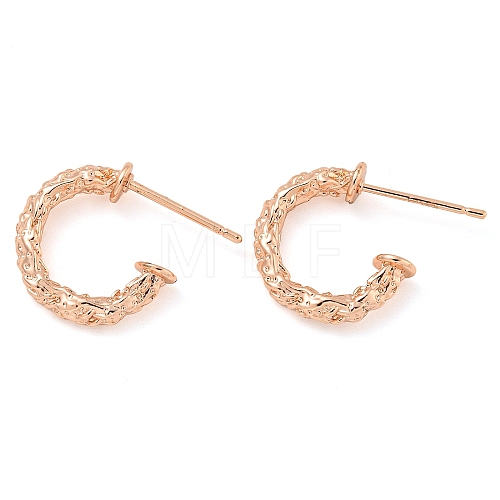 Rack Plating Brass C-Shaped Stud Earrings EJEW-T021-06RG-1