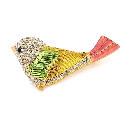 Bird Zinc Alloy Rhinestone Pins JEWB-S027-03G-A-1