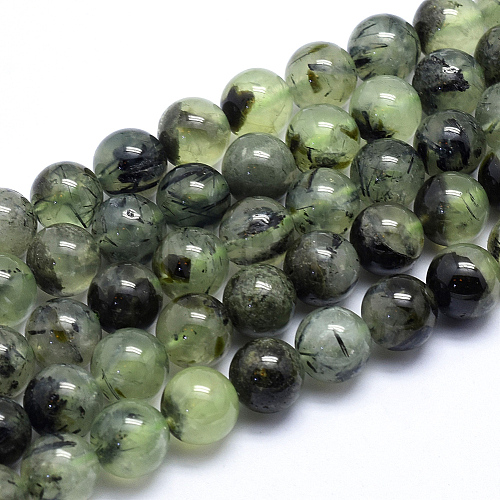 Natural Prehnite Beads Strands G-K224-03-10mm-1