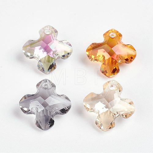 Faceted K9 Glass Charms EGLA-P026-A-1