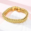 304 Stainless Steel Wheat Chain Bracelets for Women Men BJEW-R018-12G-1