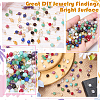 16Pcs 4 Styles November Birthstone Natural Yellow Quartz Pendant and Connector Charms PALLOY-SW00116-6