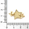 Rack Plating Brass Micro Pave Cubic Zirconia Star Connector Charms KK-K385-101G-01-3