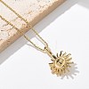 304 Stainless Steel Sunflower Pendant Box Chain Necklaces for Women NJEW-R011-01G-3