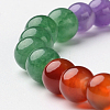 Mixed Stone Round Bead Stretch Bracelets BJEW-L594-D05-2