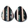 Stripe Resin & Walnut Wood Pendants X-RESI-N025-015A-D01-2