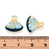 Rack Plating Alloy Rhinestone Enamel Charms ENAM-N065-01KCG-3
